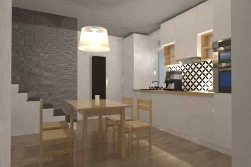 Návrh a projekt interiéru půldomku ve Zlíně